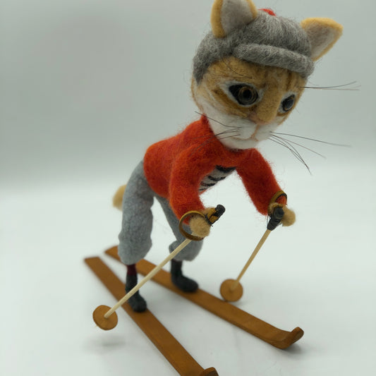 Skiing Cat